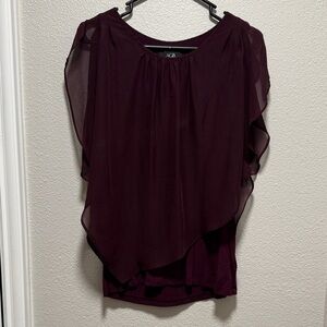 AGB Deep Burgundy Layered Blouse